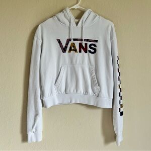 Vans White Checkered Hoodie. Size S